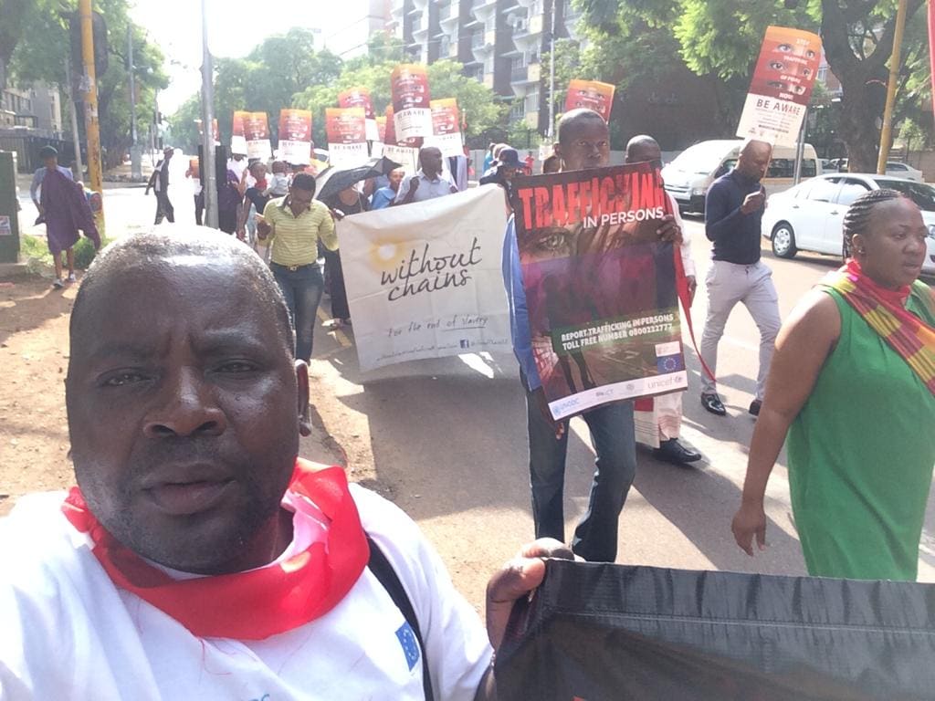 Marching against human trafficking in Johannesburg